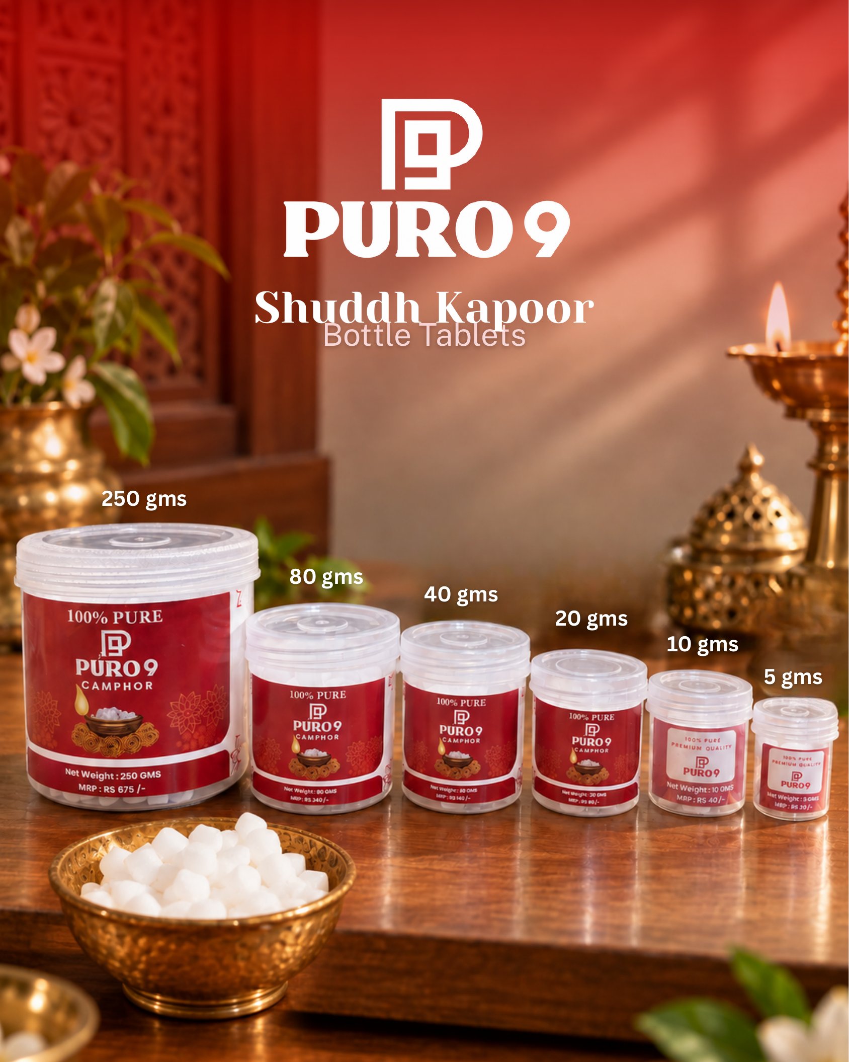 PURO 9 Bottle Tablets, all six sizes